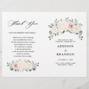 Papier Champagne Ivory Blush rose Floral Mariage