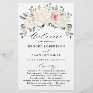 Papier Champagne Ivory Blush rose Floral Mariage