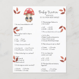 Papier Champignons mignons - Trivia bébé Jeu Baby showe