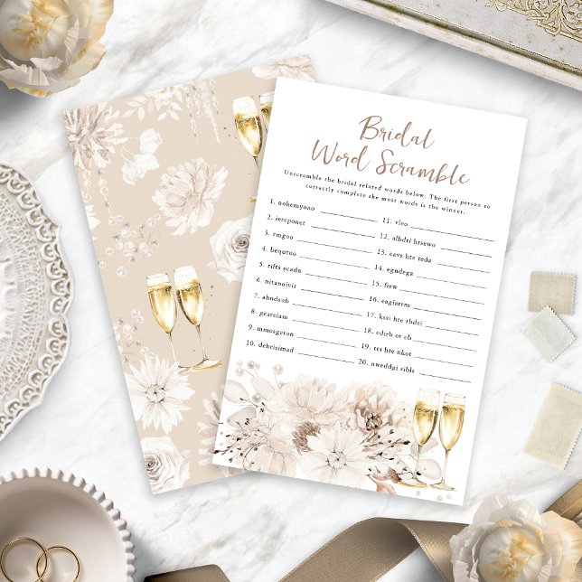 Papier Championnat du monde de football féminin (Champagne Bridal Word Scramble Game
)