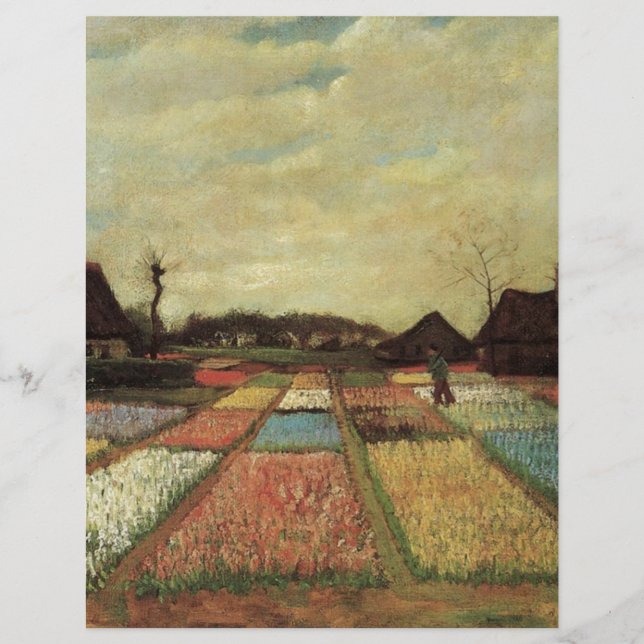 Papier Champs de bulbes par Vincent van Gogh. (Devant)