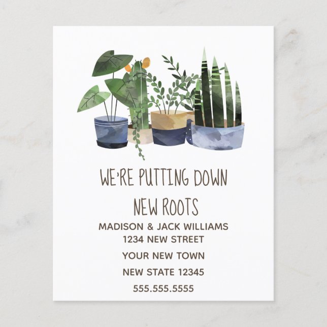 Papier Changement d'adresse budgétaire | Faire-part de dé (Devant)