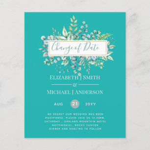 Papier Changement de plan Date Greenery Eucalyptus Event