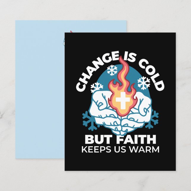 Papier Changement du froid, Feu de foi - Chrétien motivat (Devant / Derrière)