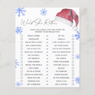 Papier Chapeau de Père Noël - Jeu "Elle préférerait"