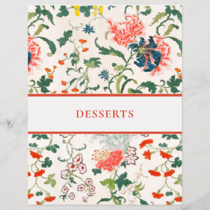 Papier Chapitre de recette Floral élégant Desserts
