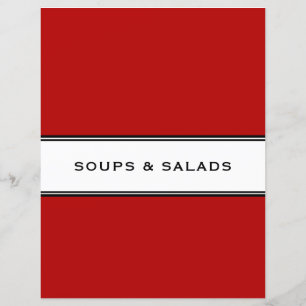 Papier Chapitre de recette Soupe et salade Noir rouge