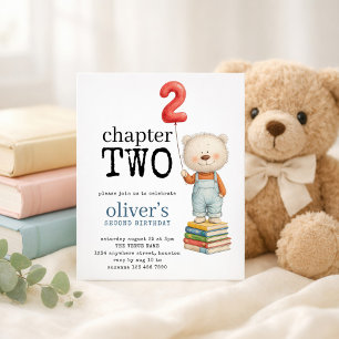 Papier Chapitre deux ours livre garçon 2e anniversaire