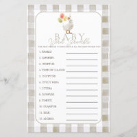 Charade de mots bébé en beige à carreaux Silly Goo