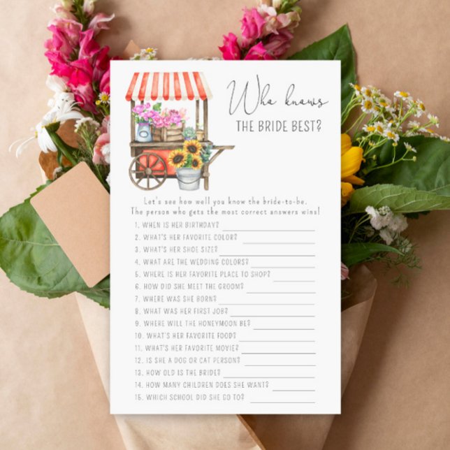 Papier Chariot à fleurs - Qui connaît la mariée meilleur  (Créateur téléchargé)