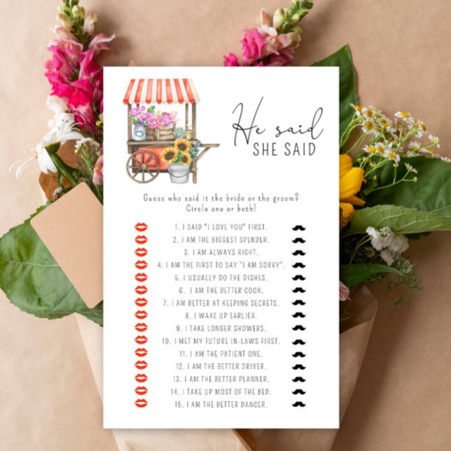 Papier Chariot de fleurs - Il dit qu'elle a dit jeu de do (Créateur téléchargé)