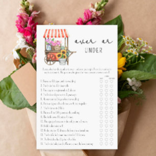 Papier Chariot de fleurs - jeu de baby shower Over ou Und