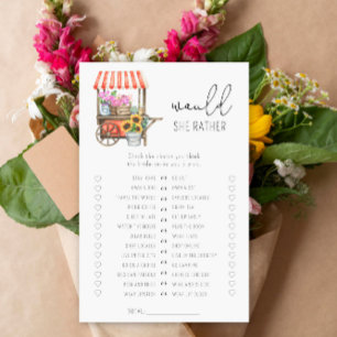 Papier Chariot de fleurs - Jeu de baby shower pour mariée