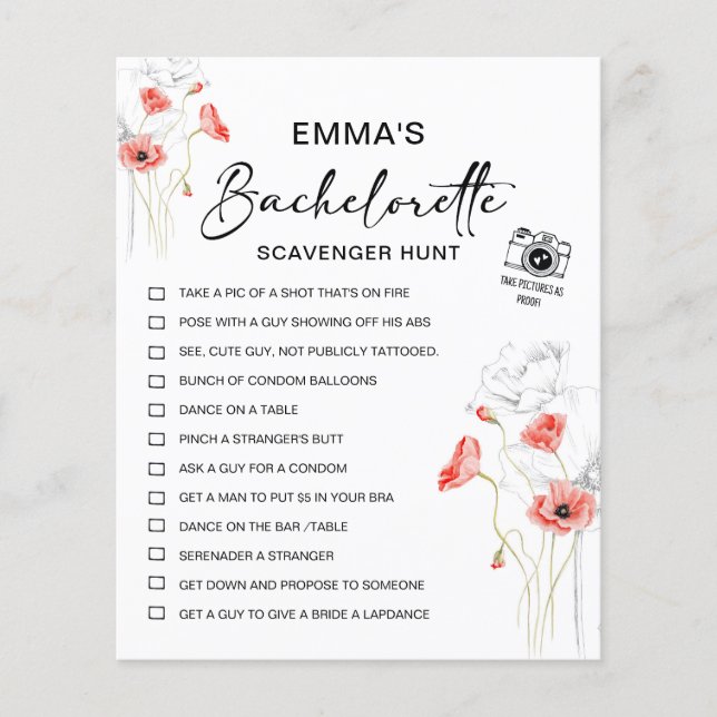 Papier Chasse au bachelorette personnalisée (Devant)