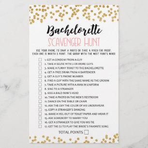 Papier Chasse au trésor EVJF jeu de fête de Bachelorette