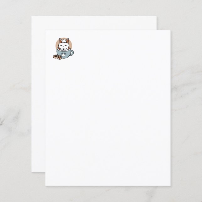 Papier Chat adorable en Mug Conception de vacances - Chat (Devant / Derrière)