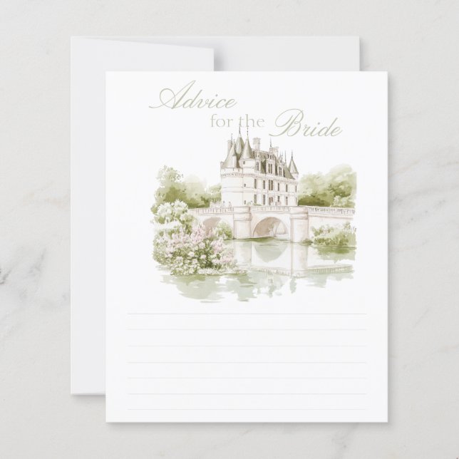Papier Château Français Romance Conseils Pour La Mariée (Devant)