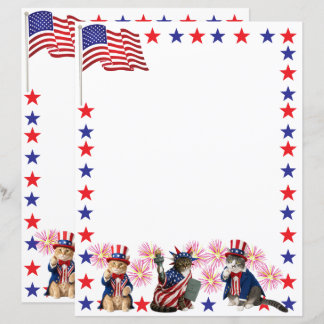 Papier Chats patriotiques - Lady Liberty et Oncle Sam