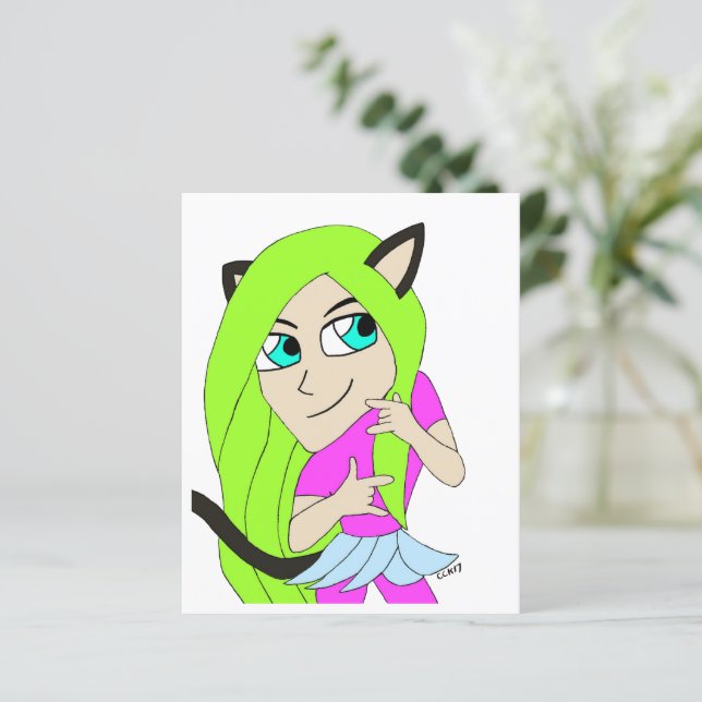 Papier chatte chibi  (Debout devant)