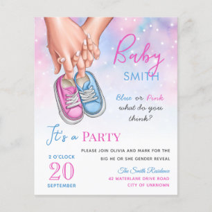 Papier Chaussures de bébé bleu et rose sexe révéler l'inv