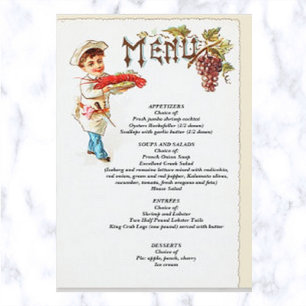 Papier Chef Vintage avec homard