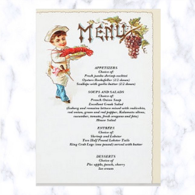 Papier Chef Vintage avec homard (Créateur téléchargé)