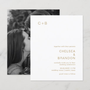 Papier Chelsea Gold Faire-part de mariage moderne