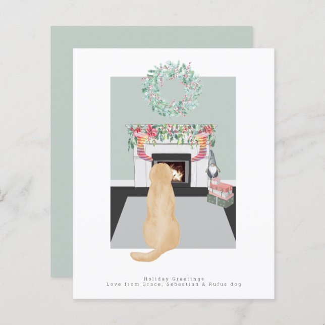 Papier Cheminée de canard de Noël Jaune du Labrador (Devant / Derrière)