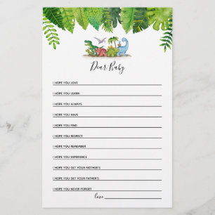 Papier Cher bébé Dinosaur Baby shower Jeu