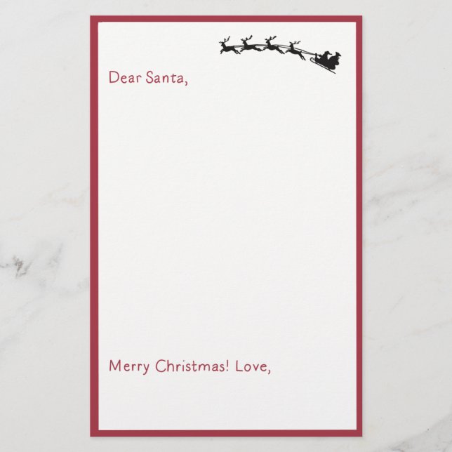 Papier Cher Père Noël - Lettre Enfants À Père Noël Non al (Devant)