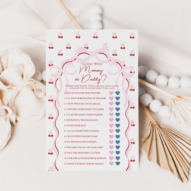 Papier Chercher sur le dessus rose Bow Red Baby shower je (Créateur téléchargé)