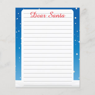 Papier Chère lettre vierge avec Père Noël