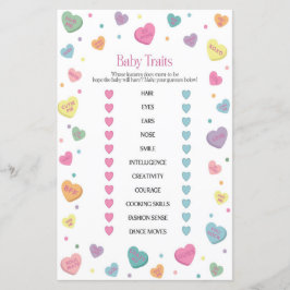 Papier Chérie Bonbons Bébé Traits Baby shower Jeu