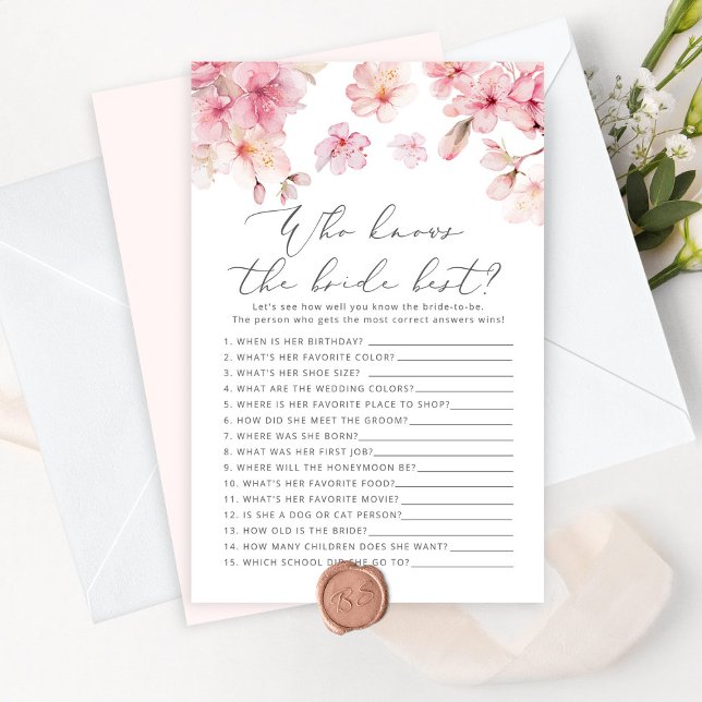 Papier Cherry florssom Qui connaît la mariée meilleur jeu (Créateur téléchargé)
