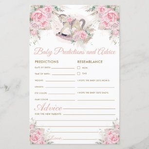 Papier Cheval à rocher Pampas rose Baby Prédictions Conse