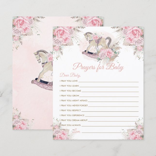 Papier Cheval à rocher Pampas rose Prières en herbe pour  (Devant / Derrière)