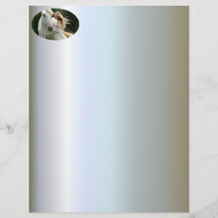 Papier Cheval blanc et fille