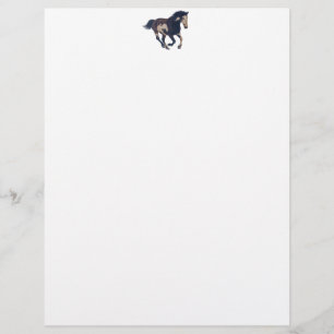 Papier Cheval de peinture américain Pinto sauvage galopan