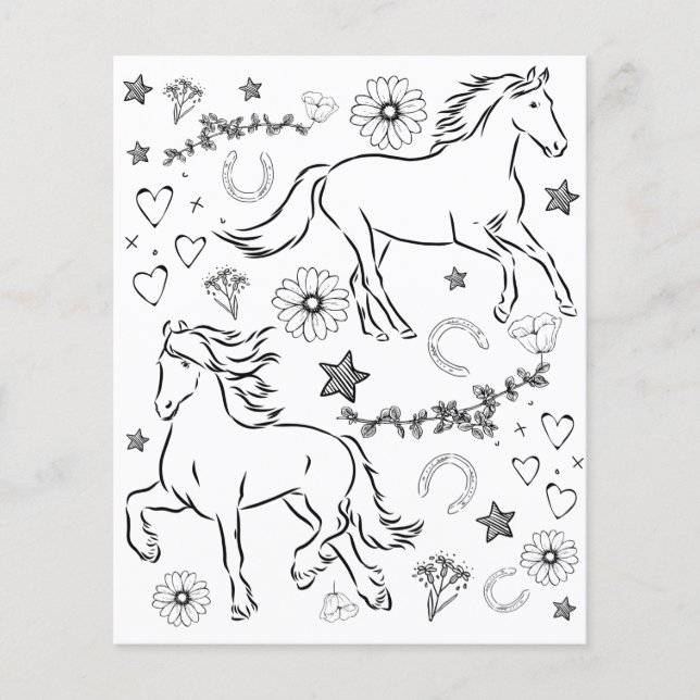 Papier Cheval Doodle Color Me in Paper (Devant)