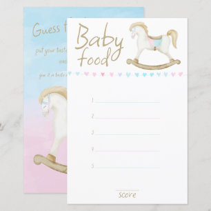 Papier Cheval Rocking Blue Rose Baby Guess Food Game