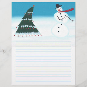 Papier Chevalier à neige et en-tête de Noël des arbres