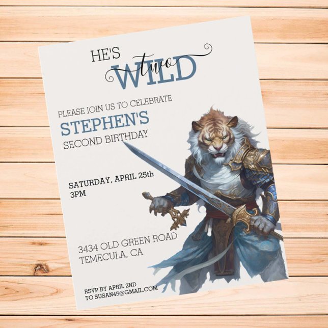 Papier Chevalier guerrier de tigre Deux Wild Second (Créateur téléchargé)