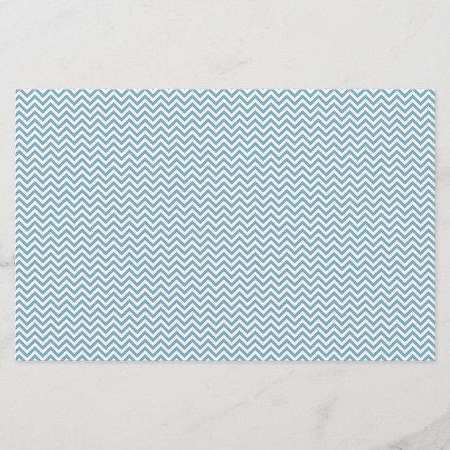 Papier Chevron bleu avec Monogramme (Devant)