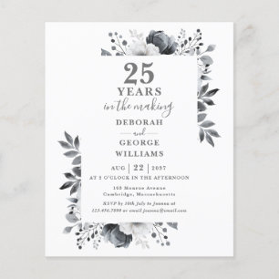 Papier Chic Budget 25ème Mariage Anniversaire Floral Invi