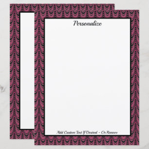 Papier Chic Élégant Rose Noir Vague Abstrait Personnalisé
