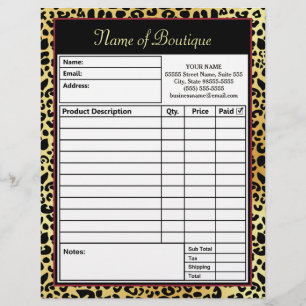 Papier Chic FAUX Gold Empreinte de léopard