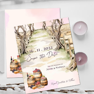 Papier Chic Grapevine Vignoble Mariage Enregistrer la dat