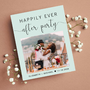 Papier Chic Mint Photo Mariage Réception Invitation