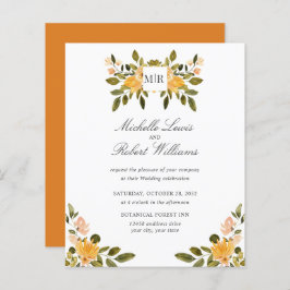 Papier Chic Monogram Jaune Vert Mariage floral