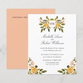 Papier Chic Monogram Jaune Vert Mariage floral